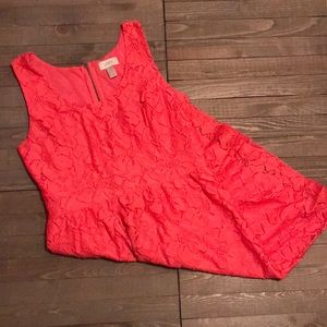 Loft Pink Floral Lace Dress